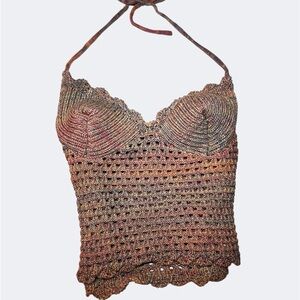 SHEIN Pastel Crochet Halter Top